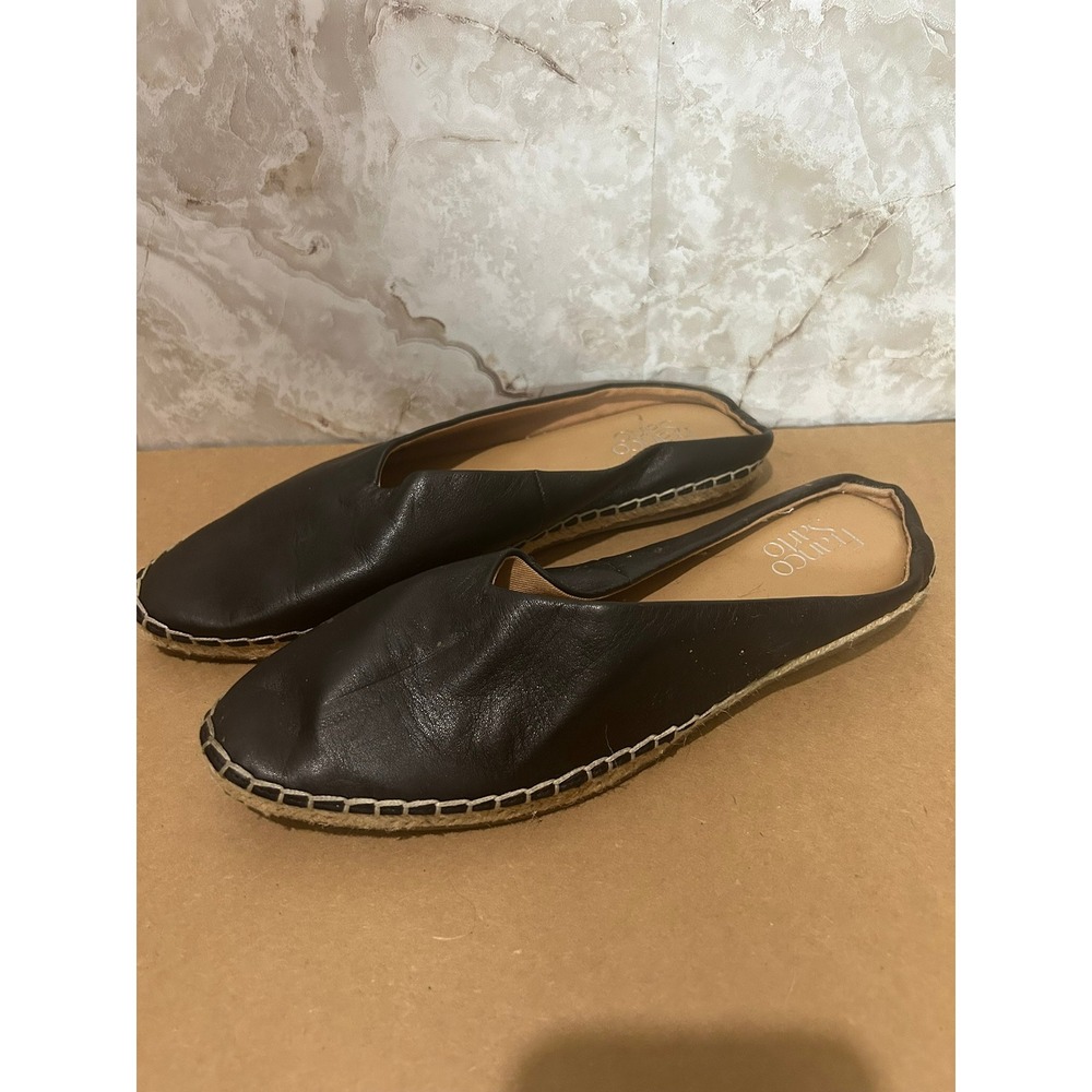 Franco Sarto Women's Black Leather‎ Pointed Toe Slip On  Flats Shoes 10M